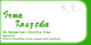 irma kosztka business card